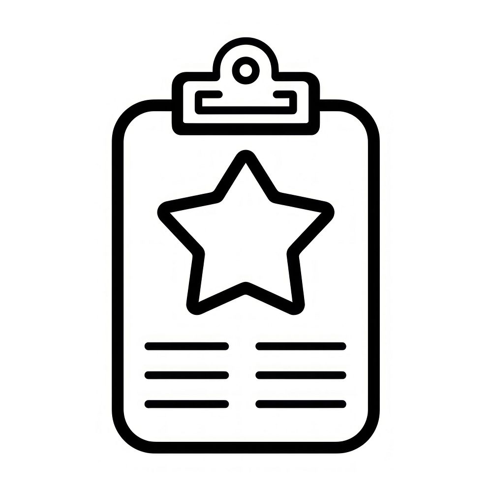 Clipboard star illustration symbol icon.