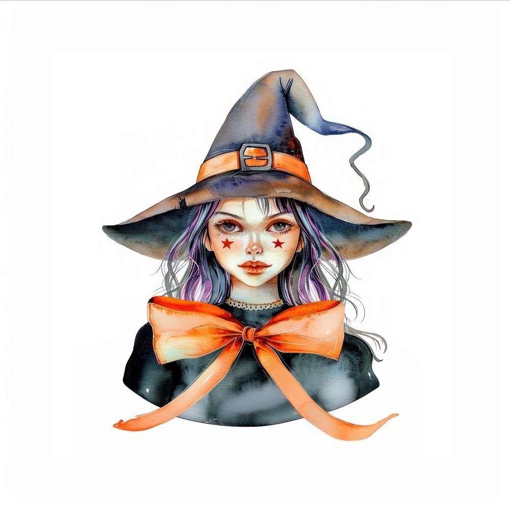 A witch illustration watercolor halloween.