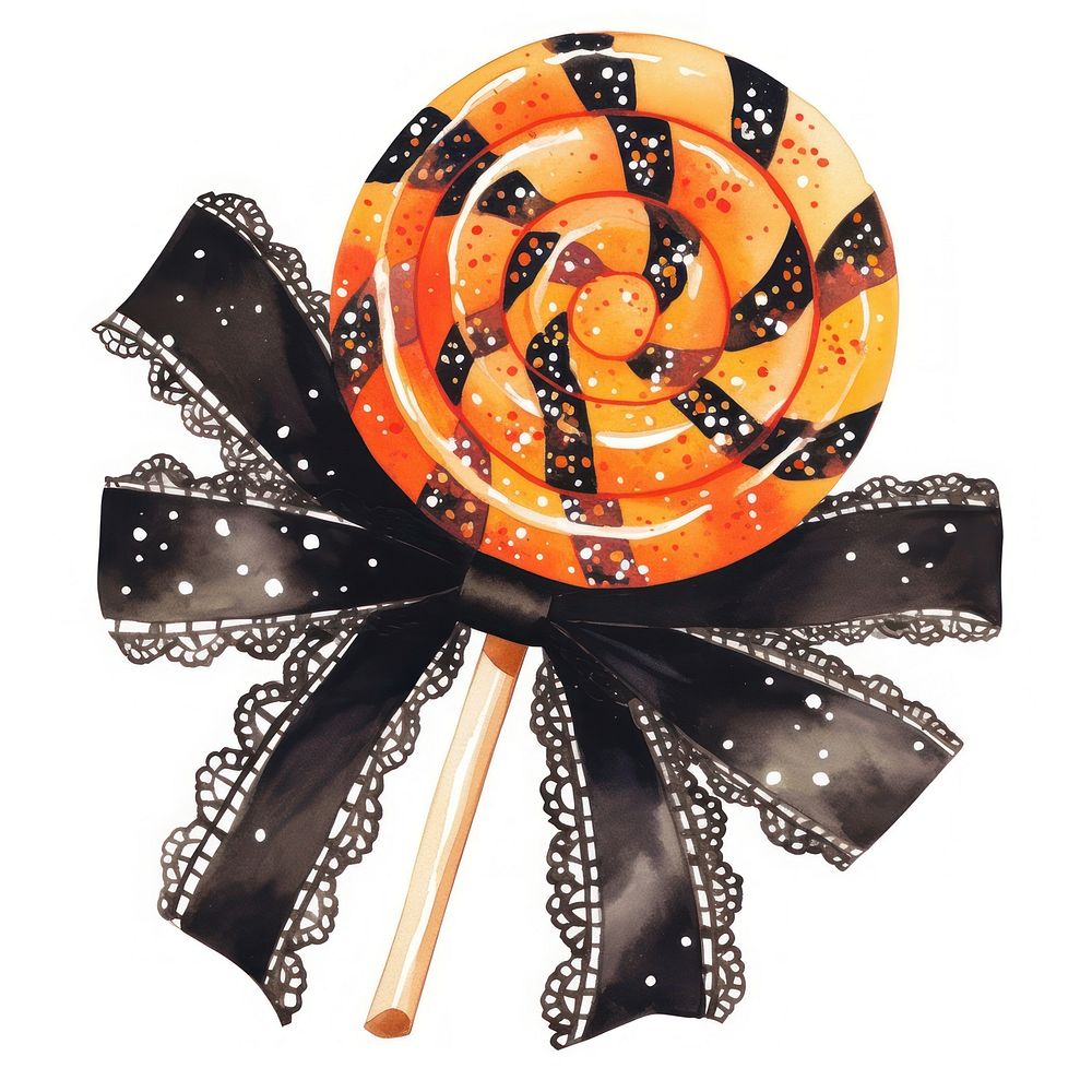 Lollipop halloween orange candy.