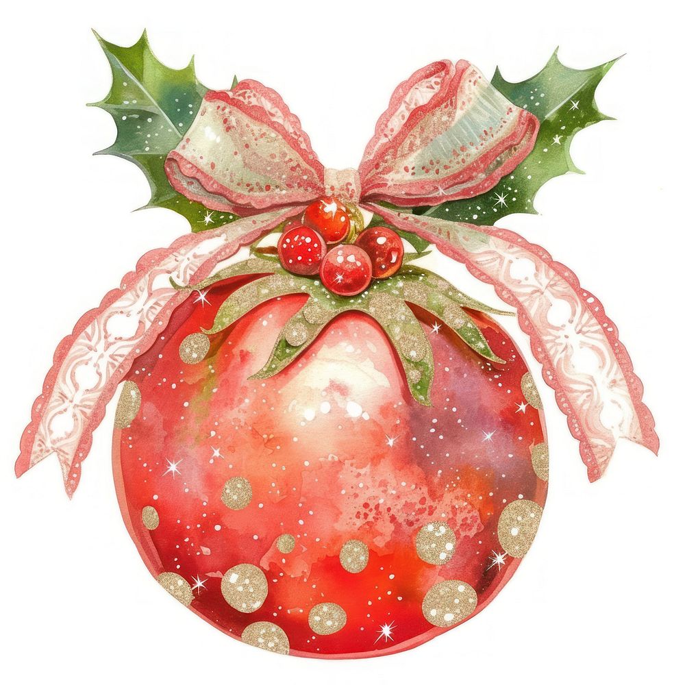 Christmas berry christmas illustration watercolor.