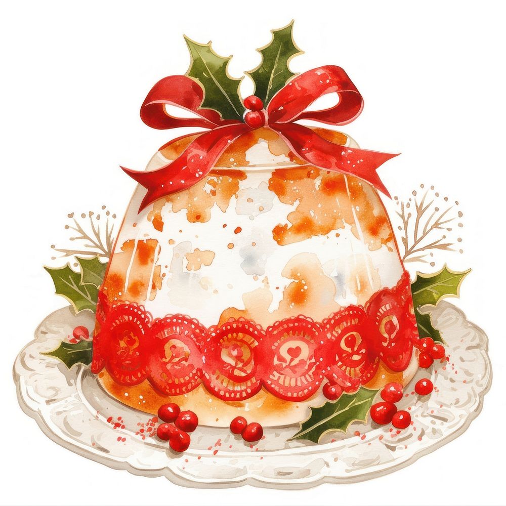 Pudding christmas dessert ribbon.