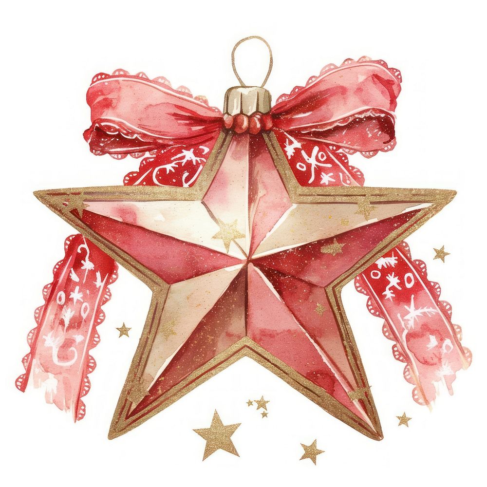 Star illustration watercolor christmas.