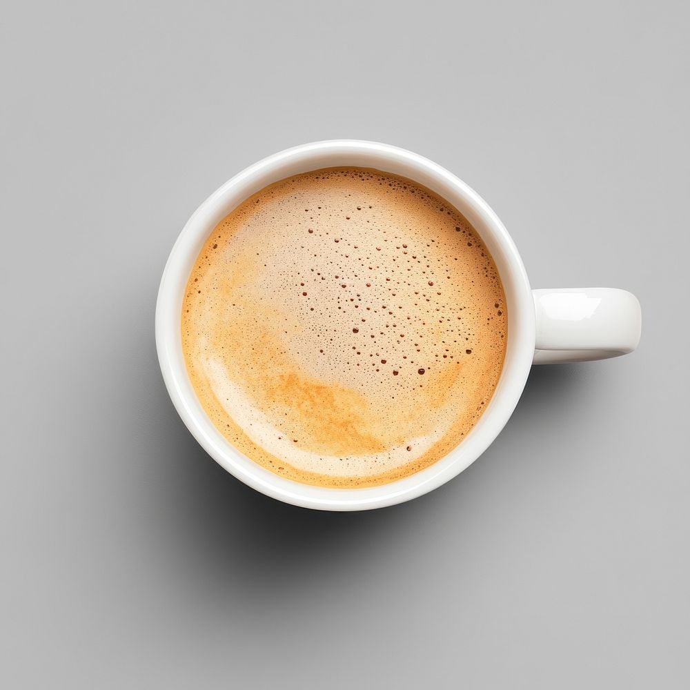 An isolated white cup mug of capuchino coffee drink photography beverage.