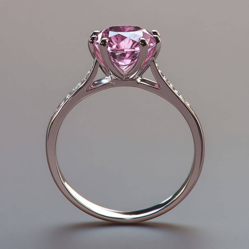 An isolated close up pink diamond ring jewelry accessories engagement.