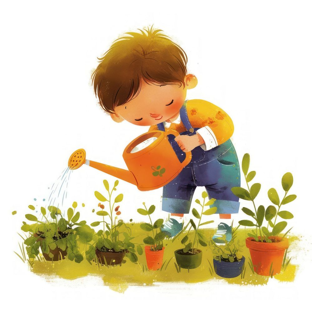 Plants illustration children's gardening.