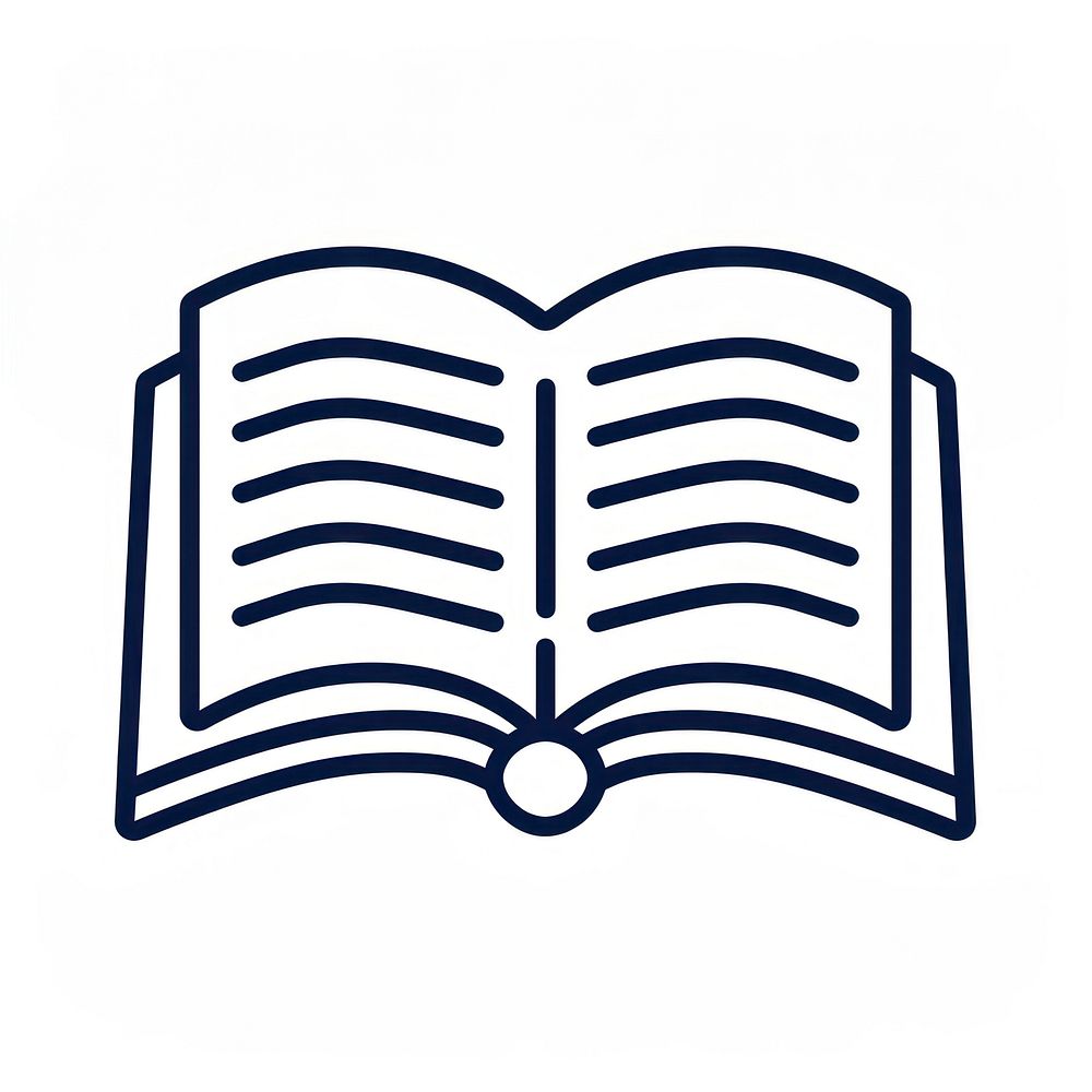 Simple open book icon illustration reading symbol.