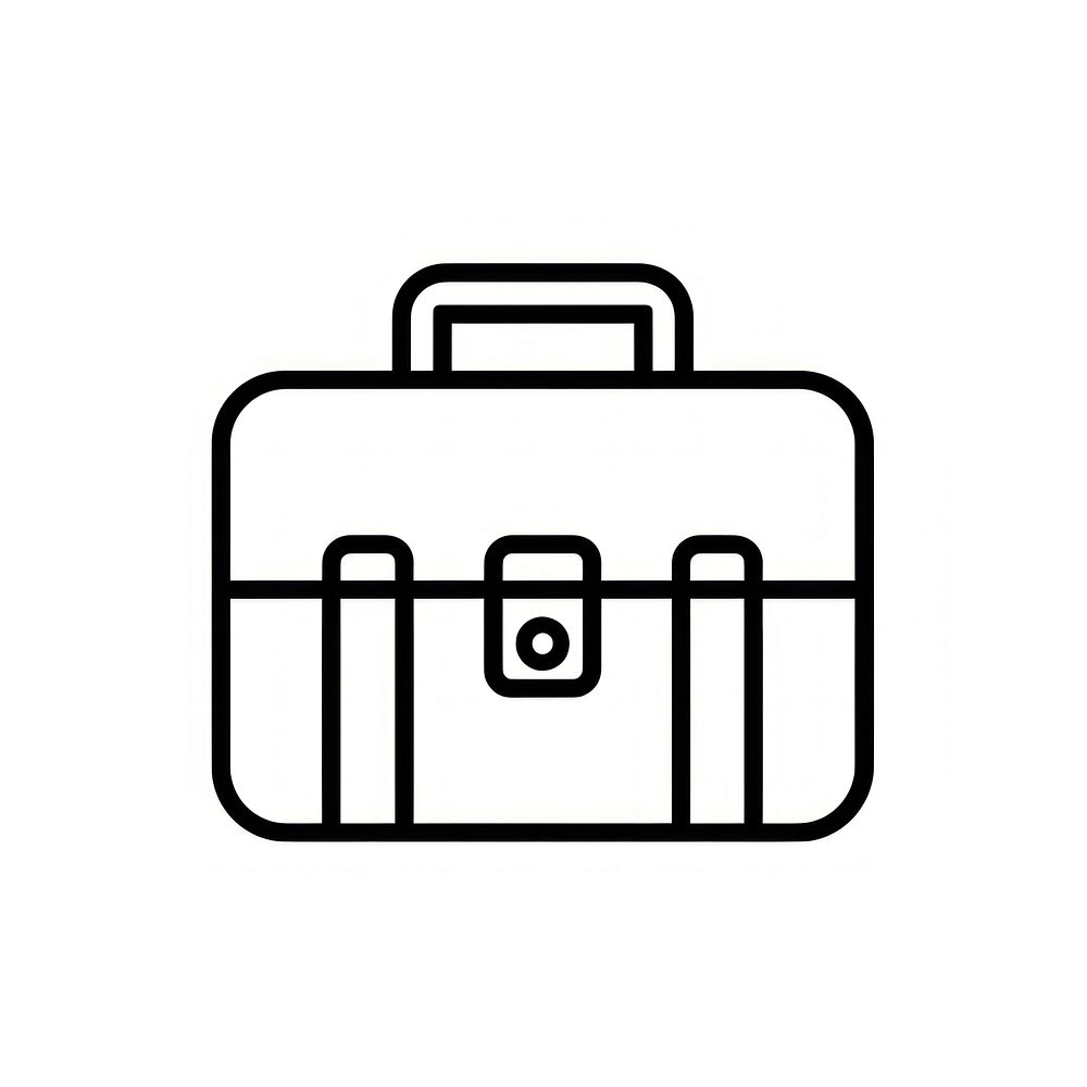 Simple business briefcase icon illustration line minimalist.