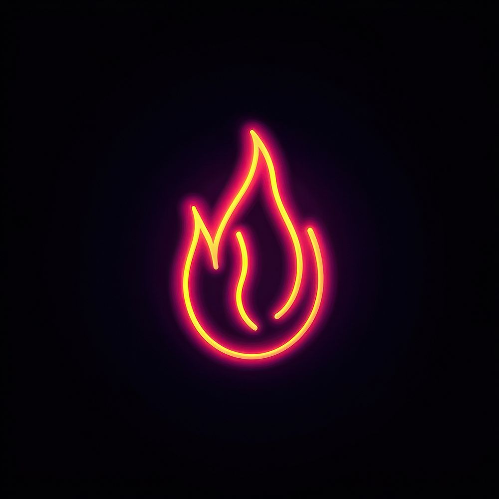 Flame neon illustration background.