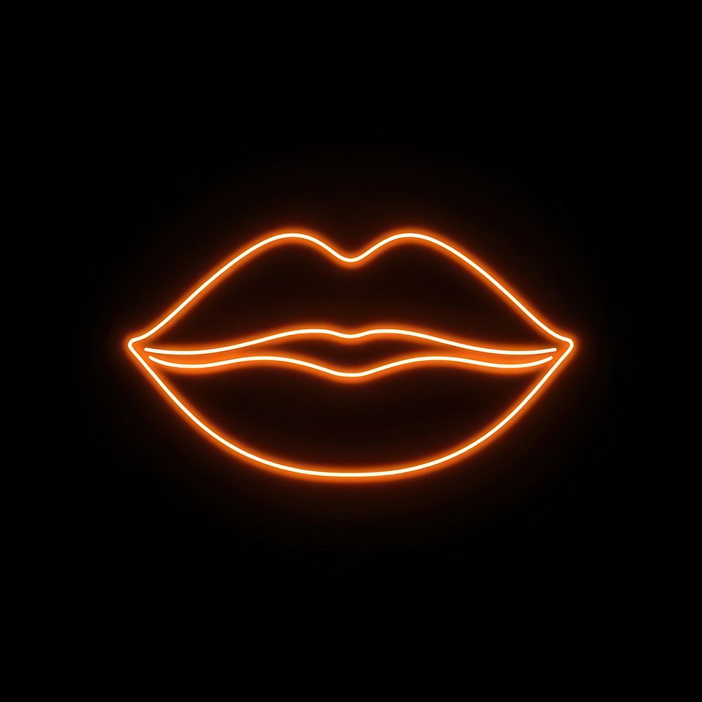 Lips illustration lighting glowing.