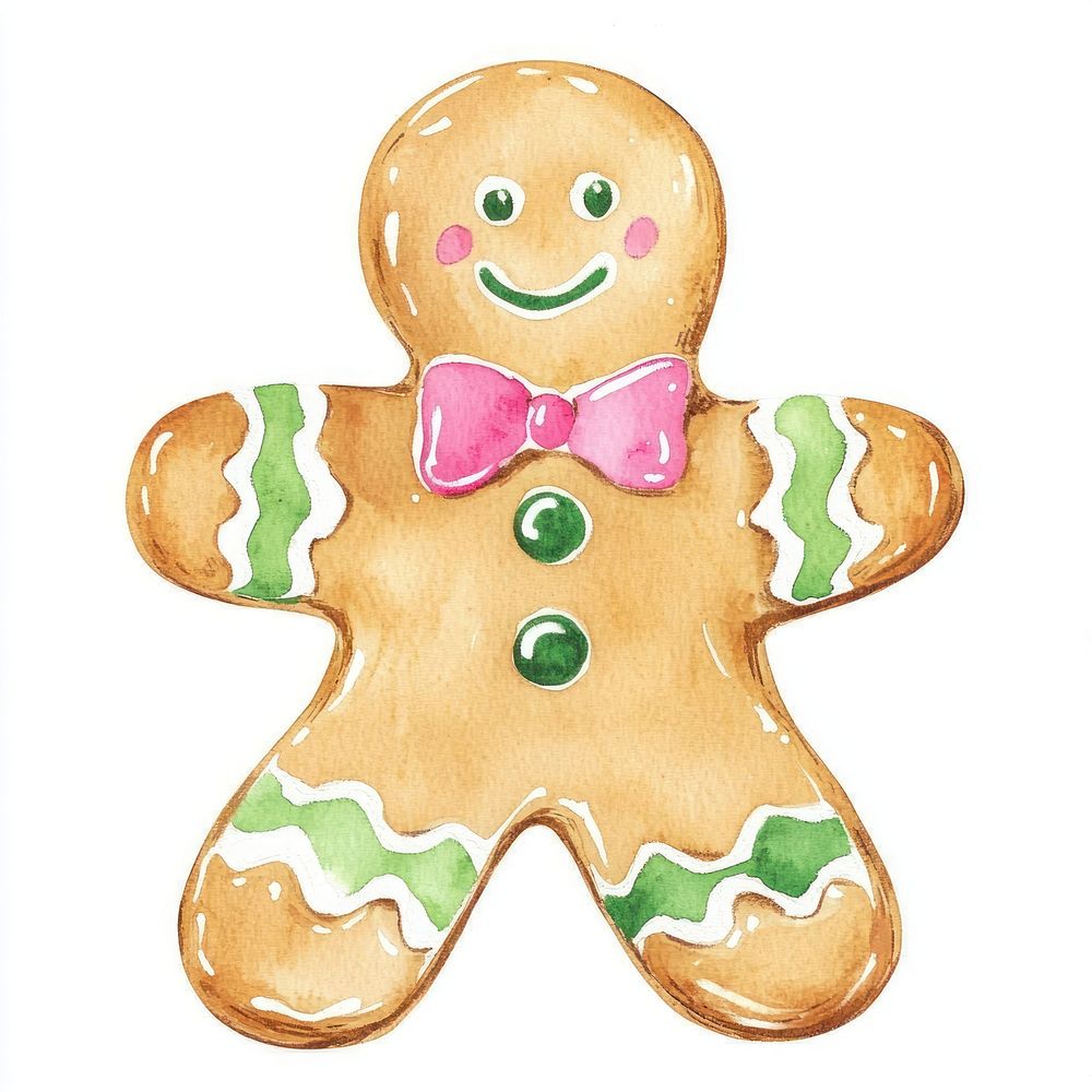 Christmas Gingerbread Cookie gingerbread cookie watercolor.