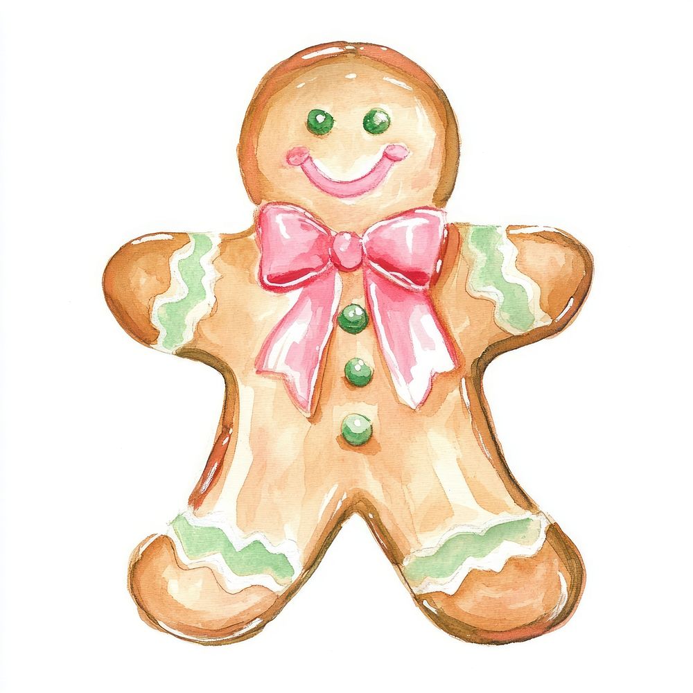 Christmas Gingerbread Cookie gingerbread cookie watercolor.