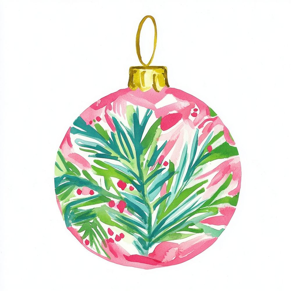 Christmas ornament watercolor christmas design.