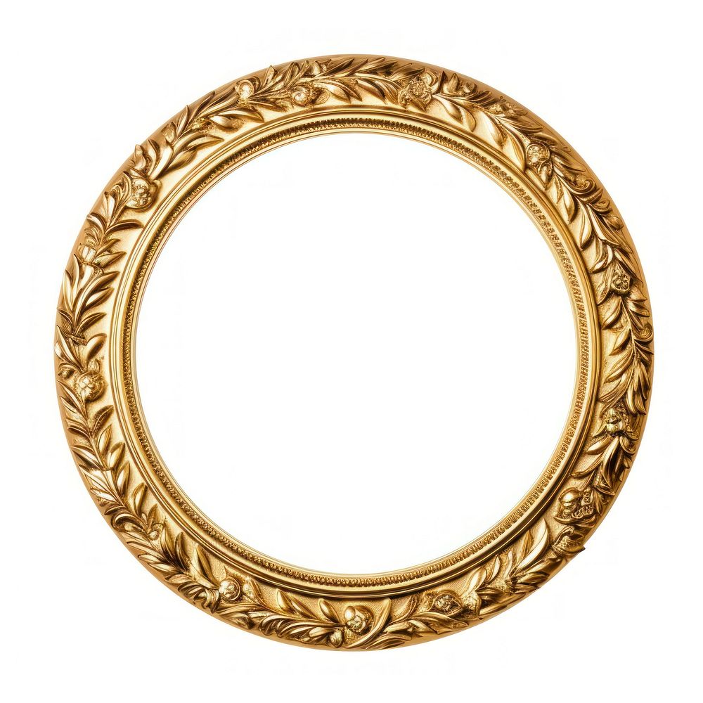 Vintage circle frame gold golden photo.