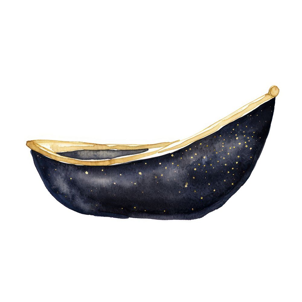 Indigo boat watercolor gold transportation.