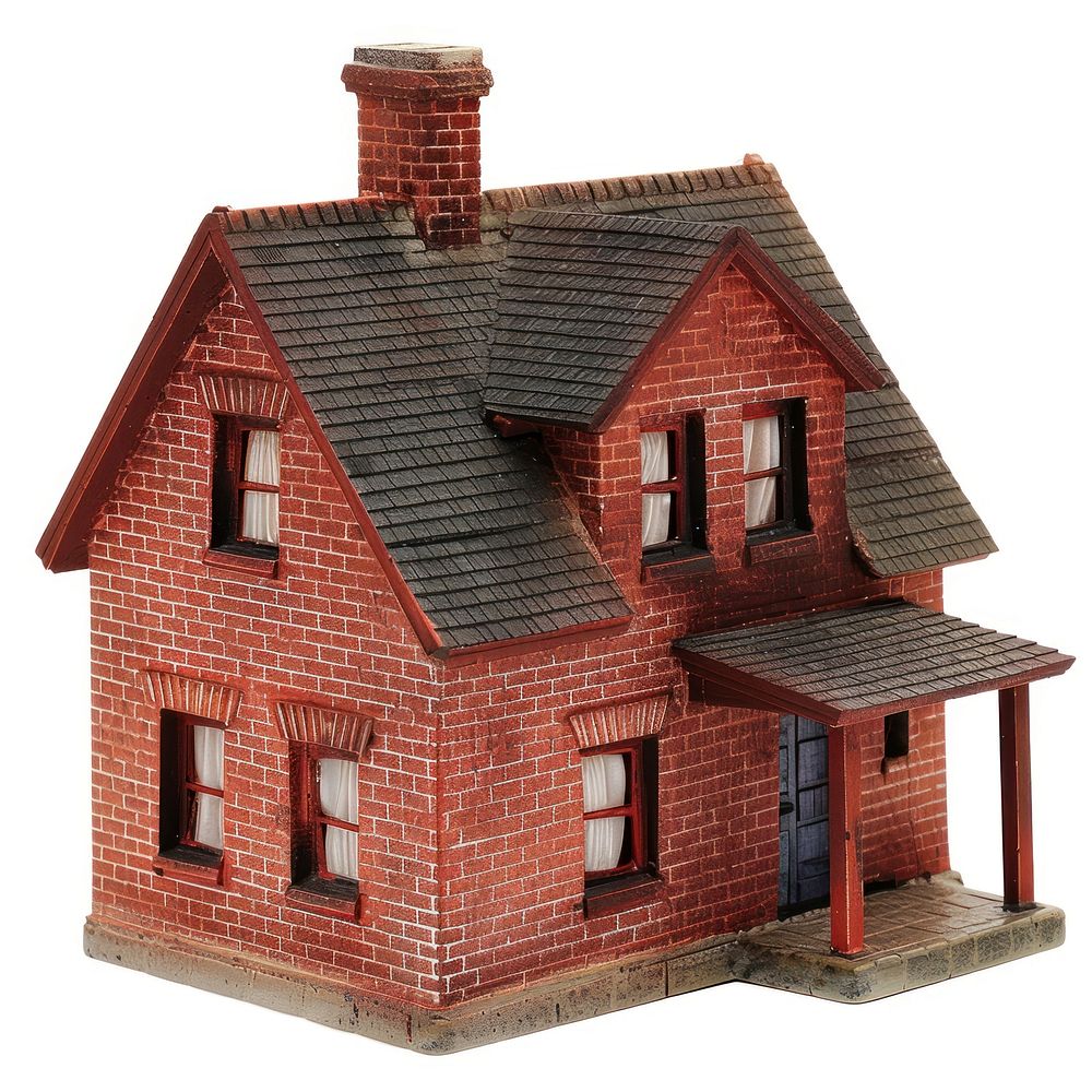 Toy house brick architecture red.