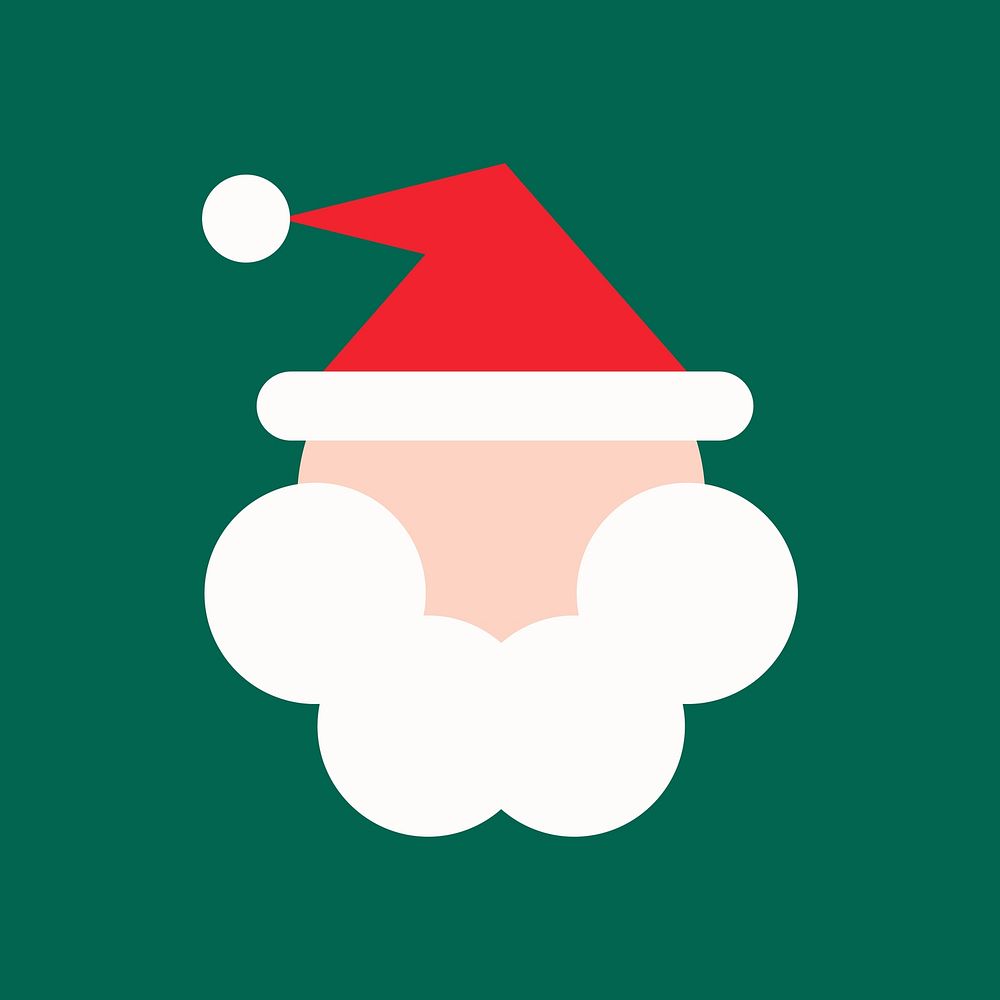 Santa Claus geometric Christmas flat illustration vector