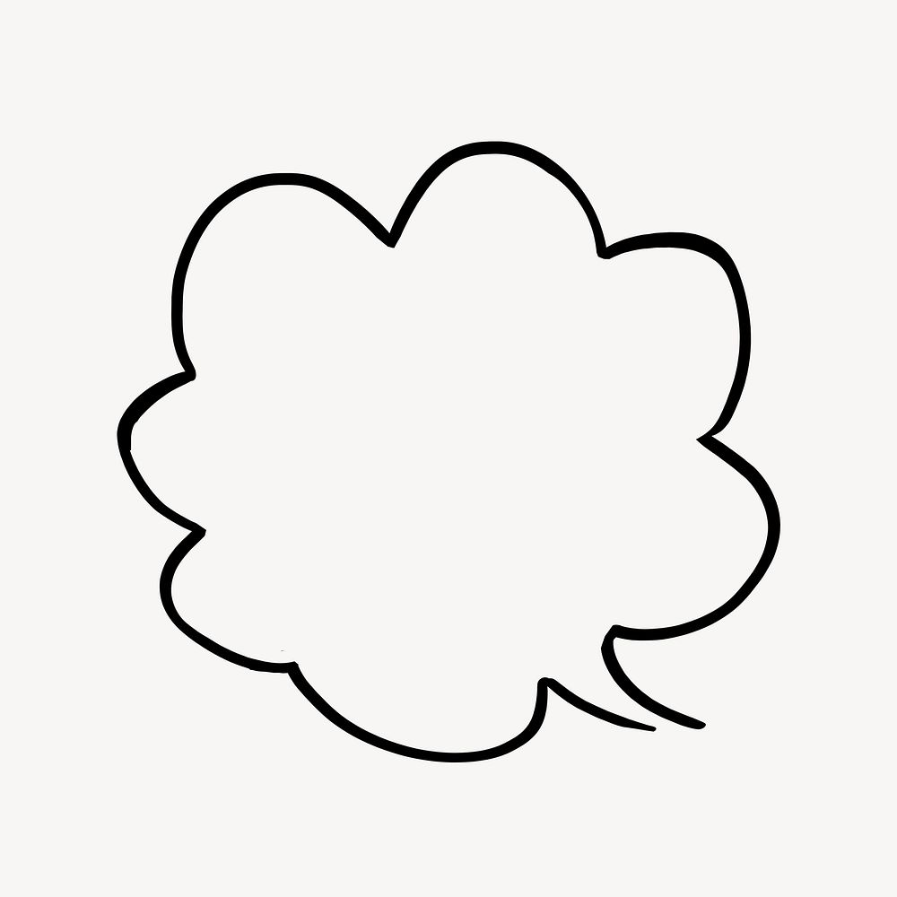 Cloud-shaped speech bubble outline illustration vector