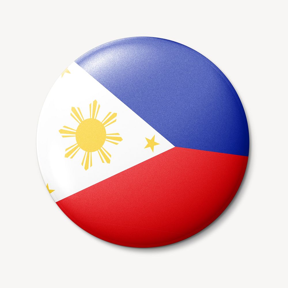 The Philippines flag round badge illustration