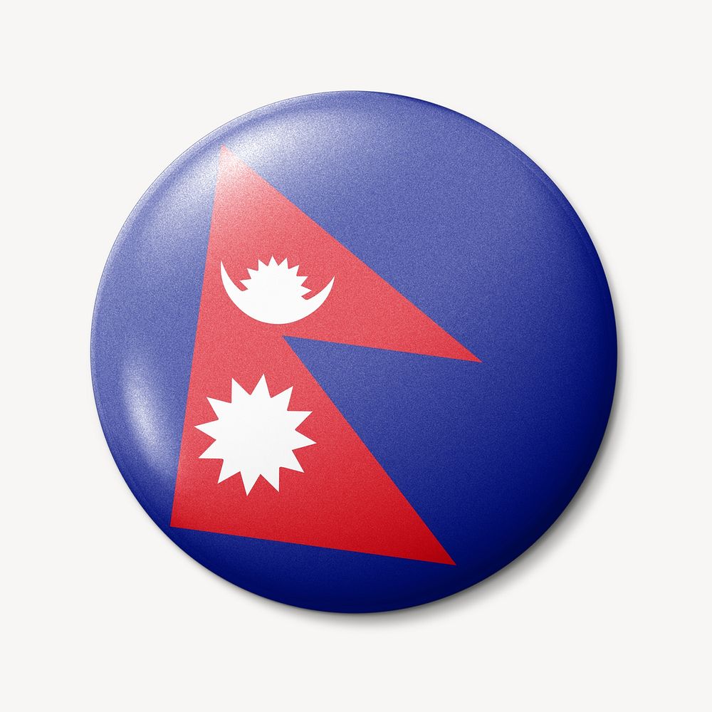 Nepal flag round badge illustration