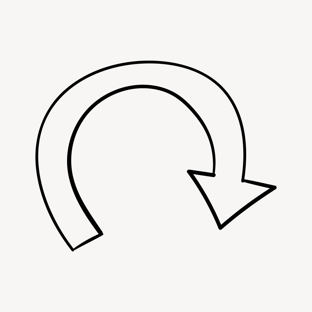 Simple curved arrow illustration vector | Free Vector Illustration ...