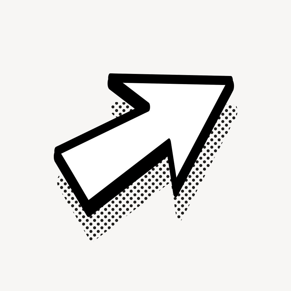 Comic arrow outline icon vector