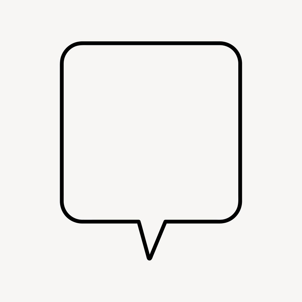 Square speech bubble outline shape vector