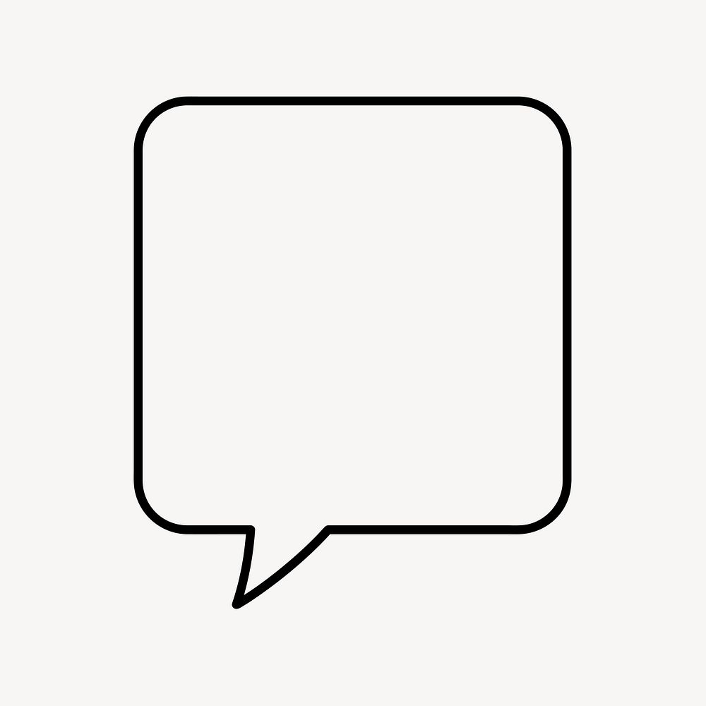 Square speech bubble outline shape illustration