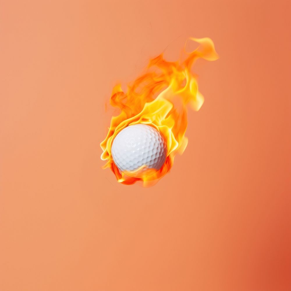 Photography of a Burning golf burning sports ball.
