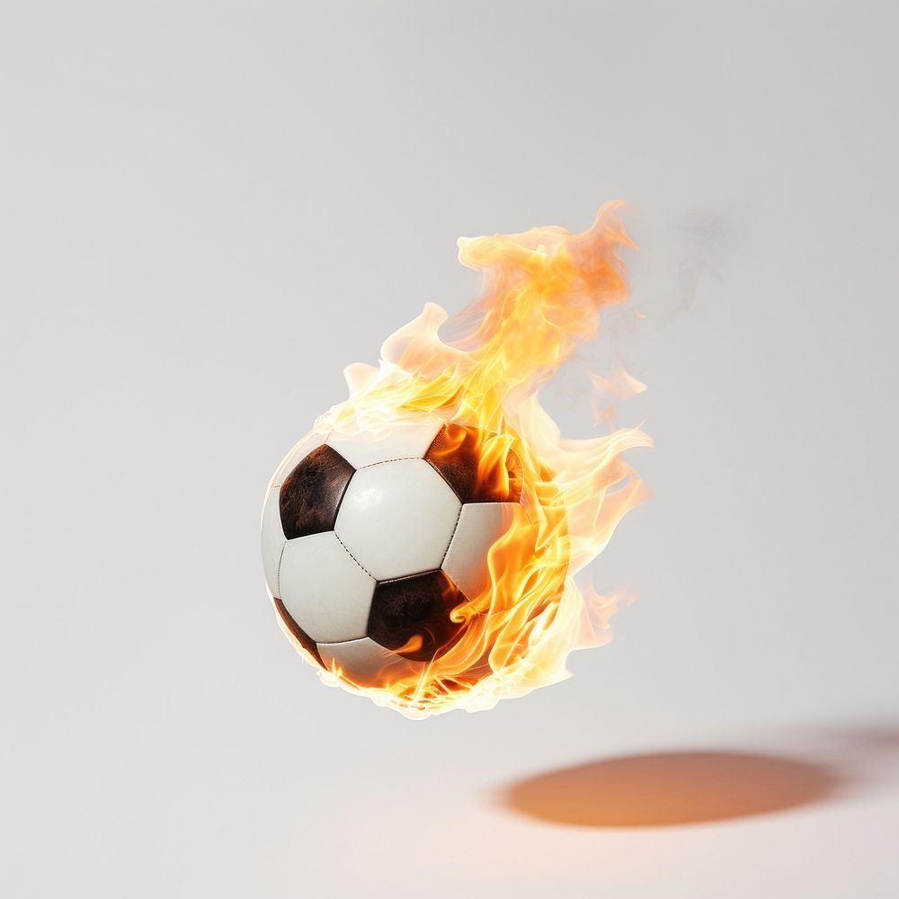 Photography of a Burning football fire burning sports.
