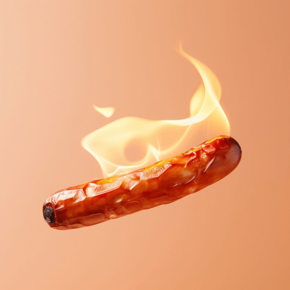 Minimal photography of a Burning sausage fire burning invertebrate.