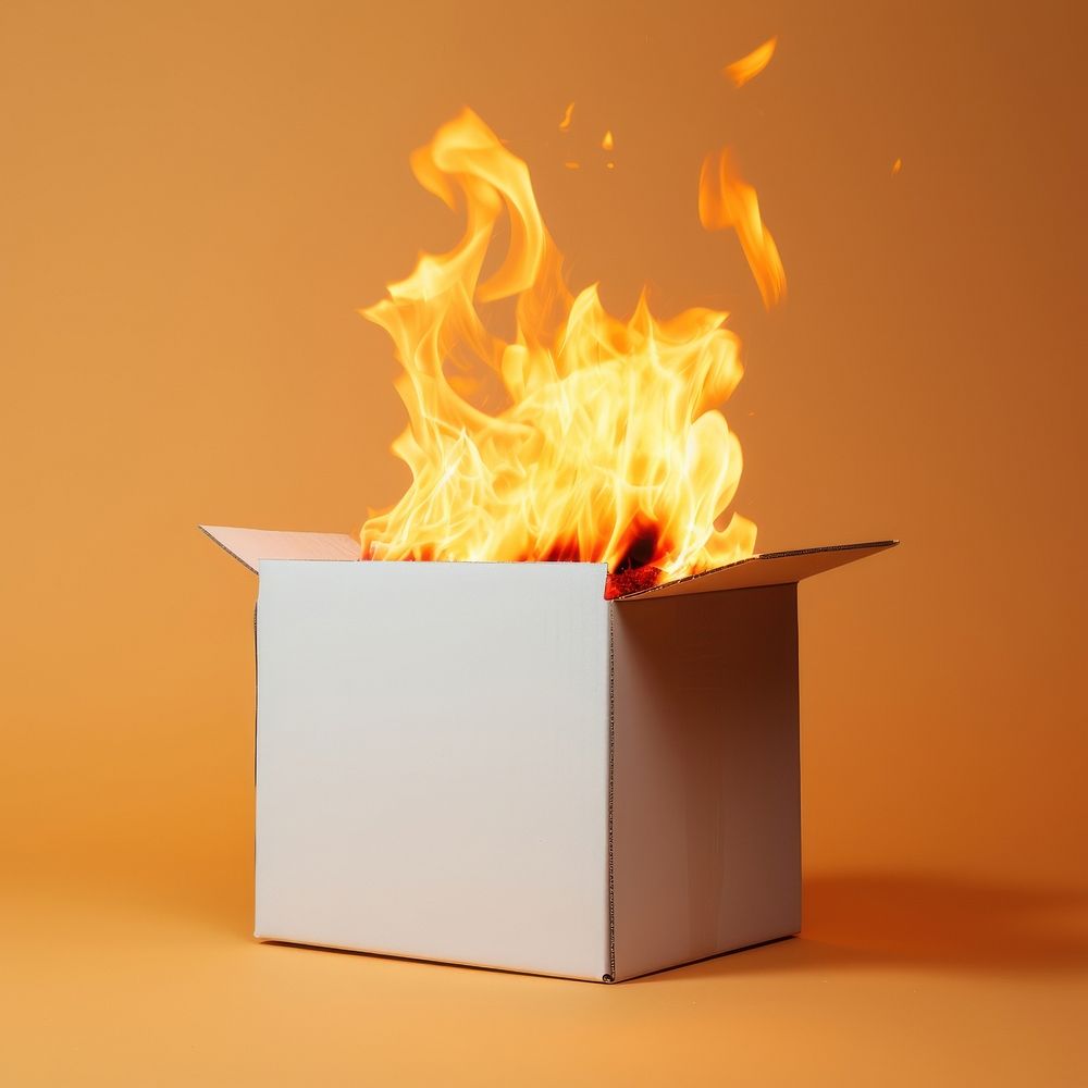 Photography of a Burning shipping box fire burning flame.