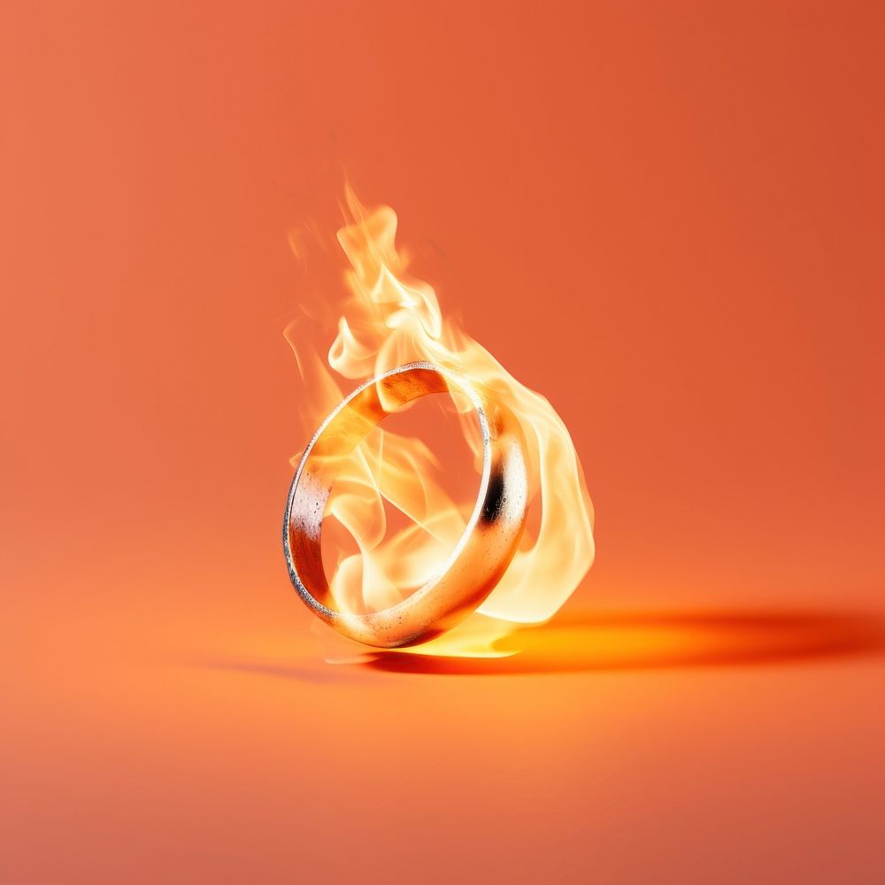 Photography of a Burning ring fire burning jewelry.