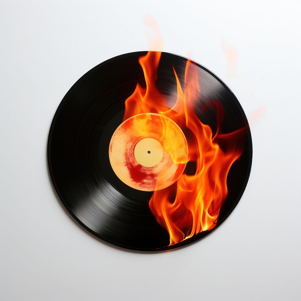 Photography of a Burning vinyl fire burning flame.