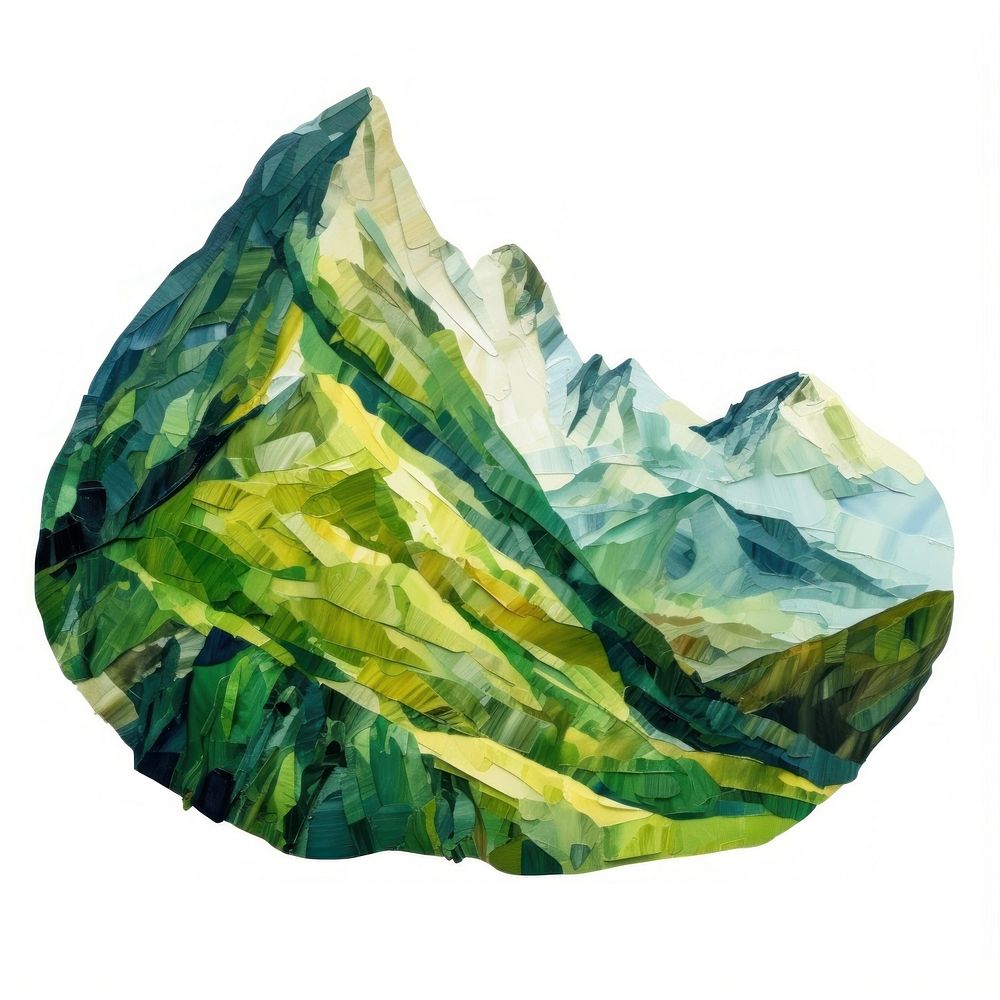 Green mountain outdoors painting nature. AI generated Image by rawpixel.