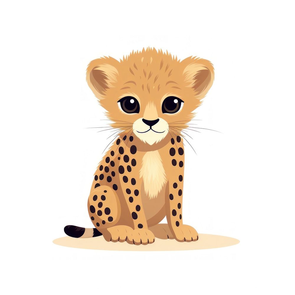 Cheetah cub wildlife leopard mammal. AI generated Image by rawpixel.