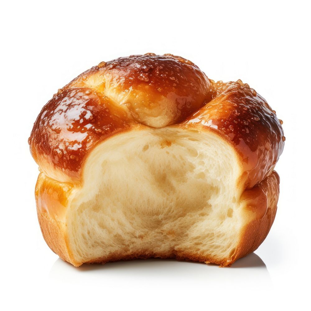Bun bread food white background. AI generated Image by rawpixel.