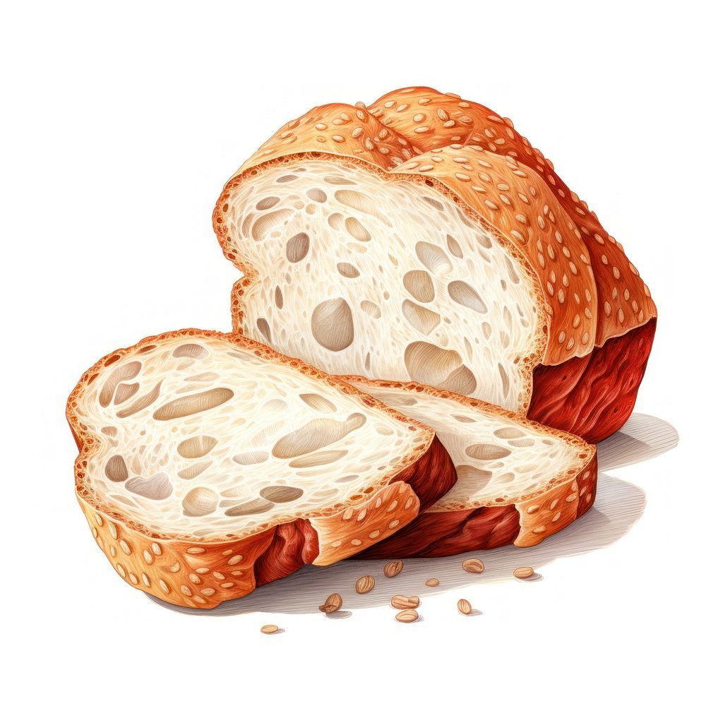 Bread dessert food white background. AI generated Image by rawpixel.