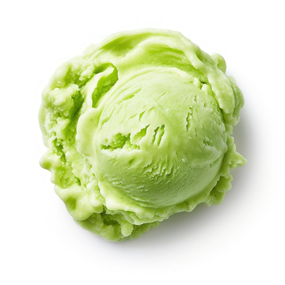 Lime sherbet cream food white background. AI generated Image by rawpixel.