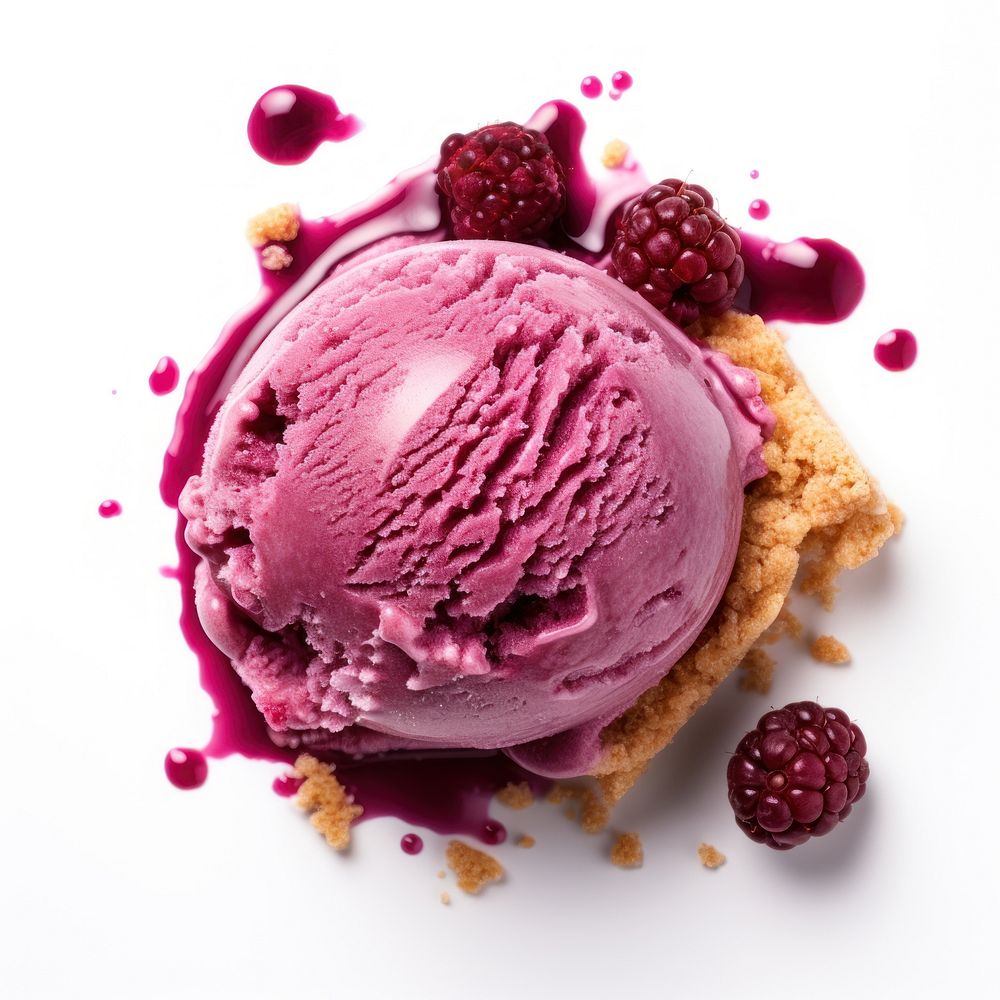 Mulberry Crumble cream raspberry dessert. AI generated Image by rawpixel.