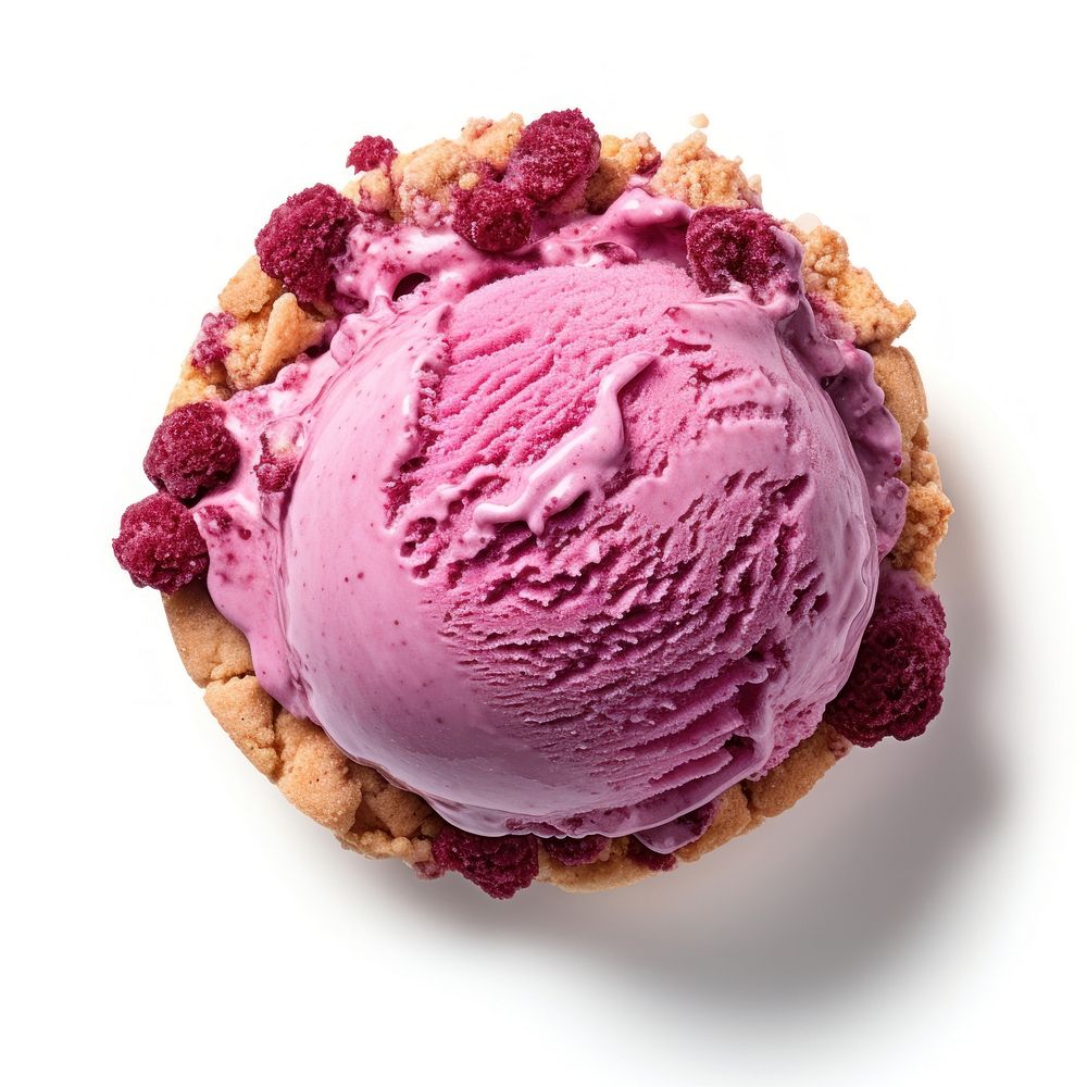 Mulberry Crumble dessert cream food. AI generated Image by rawpixel.
