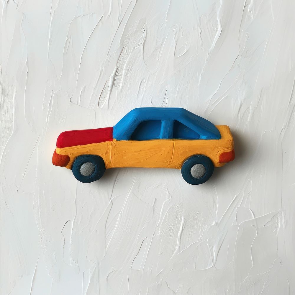 Plasticine of toy car vehicle transportation automobile.