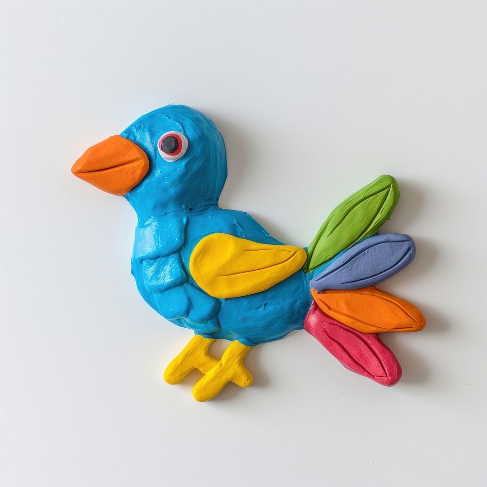 Plasticine of bird animal craft art.