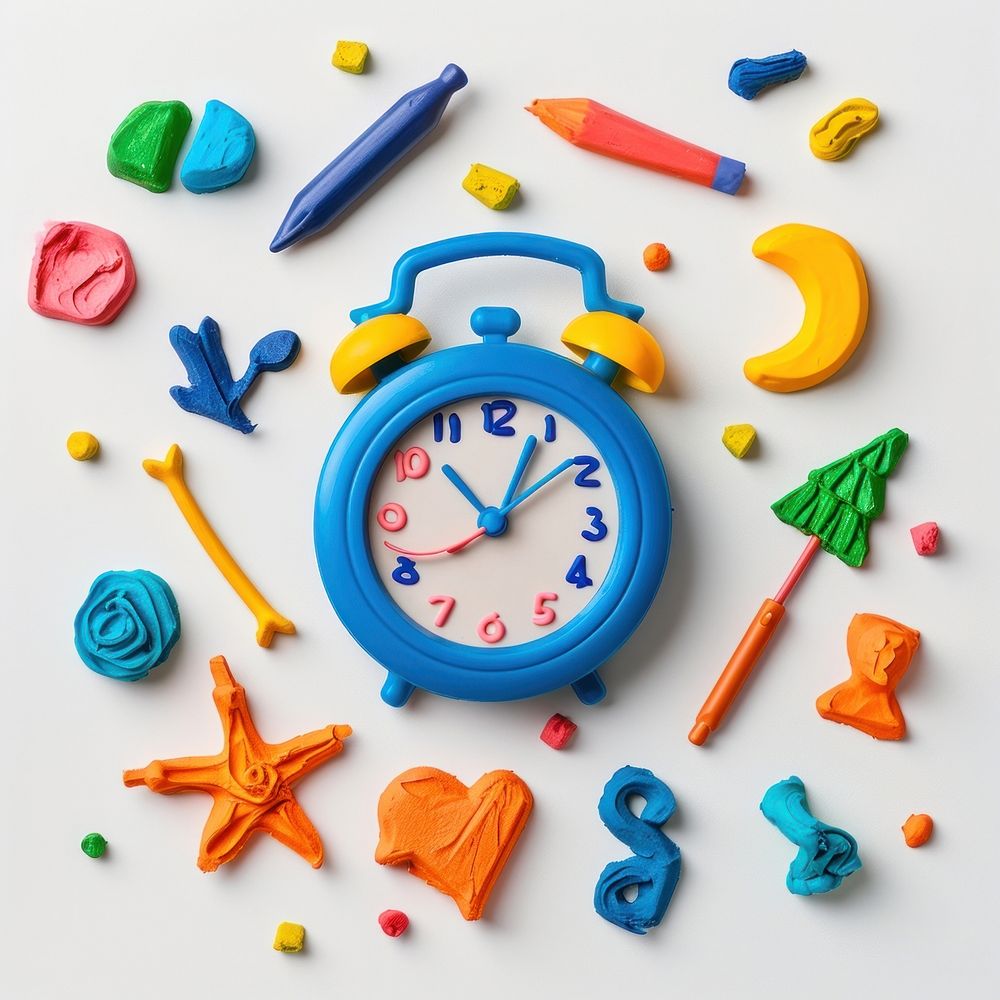 Plasticine of clock text creativity equipment.
