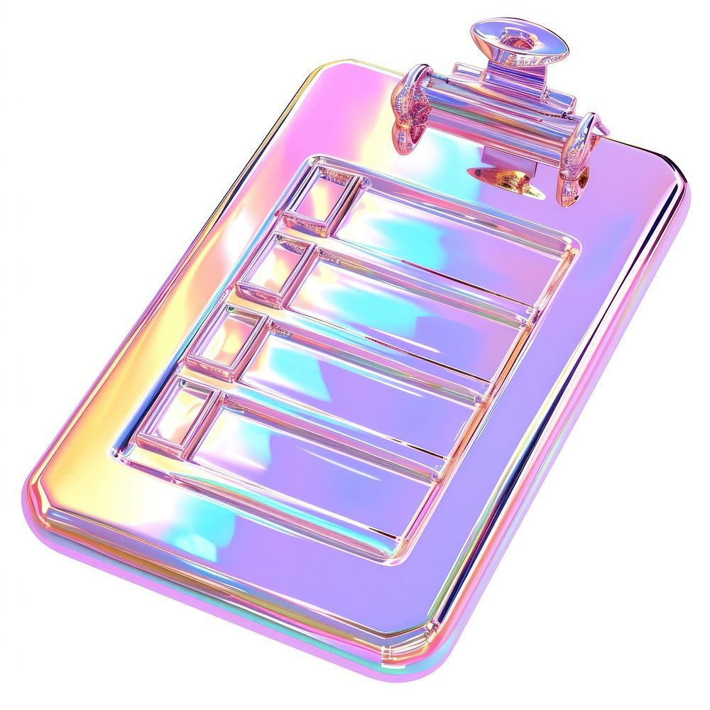 Melt checklist icon metal iridescent white background accessories accessory.