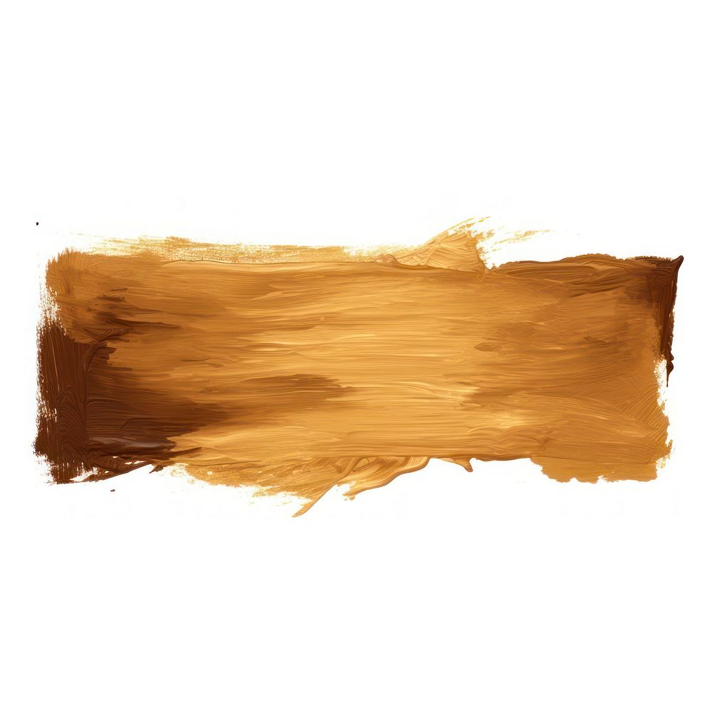 Brown and gold flat paint brush stroke backgrounds rectangle white background.