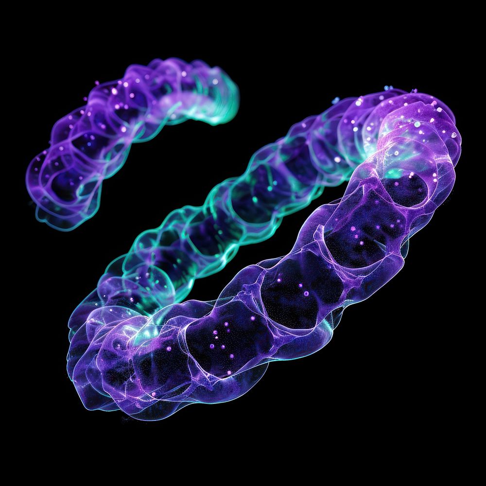 Chromosomes biology purple black background.