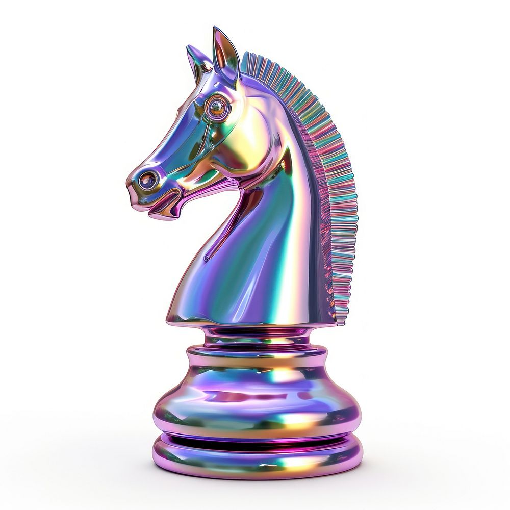 Knight chess icon iridescent animal mammal horse.