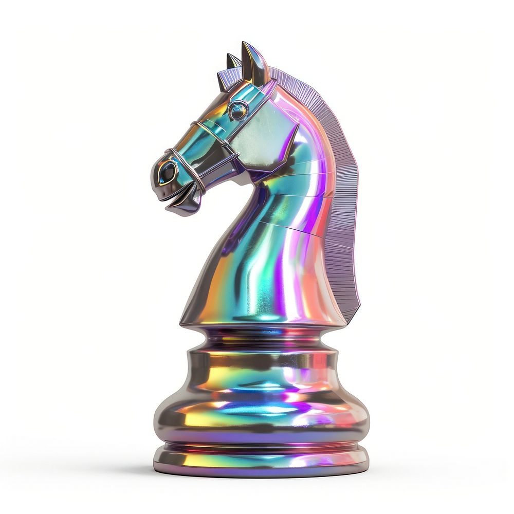 Knight chess icon iridescent animal mammal horse.