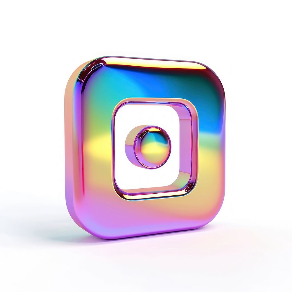 Social media icon iridescent white background accessories technology.