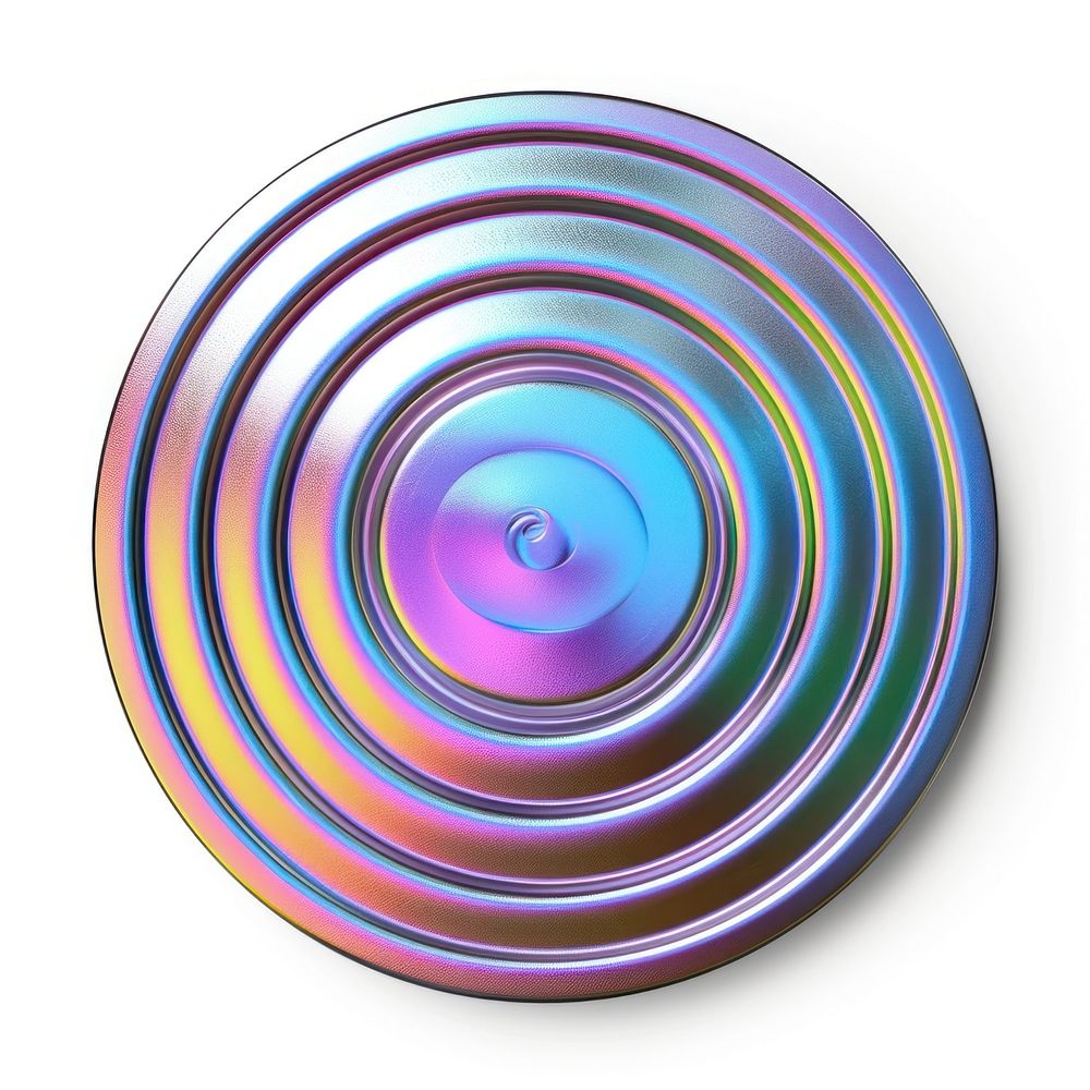 Research icon iridescent purple spiral metal.